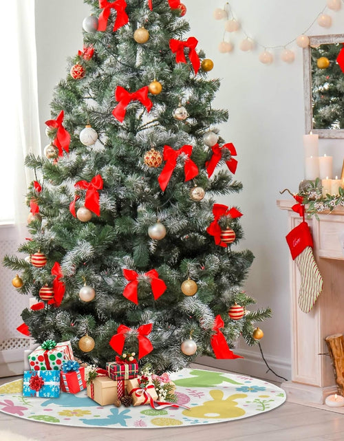 Load image into Gallery viewer, Easter Tree Skirt Easter Bunny Christmas Tree Skirt for Easter Day Holiday Party Home Decoration 36 Inch
