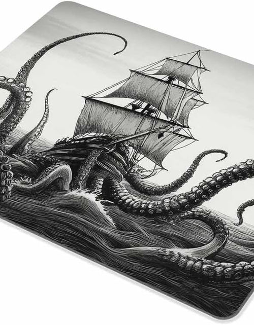 Load image into Gallery viewer, Kraken Mouse Pad Sail Boat Waves and Octopus Non-Slip Rubber Mouse Pad Gaming Mouse Pad

