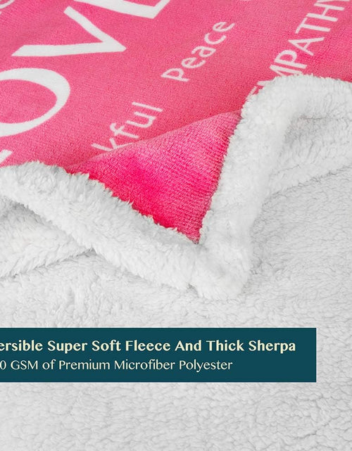 Load image into Gallery viewer, Healing Blanket, Get Well Soon Gift, Soft Hug Compassion Sherpa Throw Blanket for Women Men, Comfort Caring Inspirational Patient Blanket, Positive Thoughts Prayer Throw, Pink
