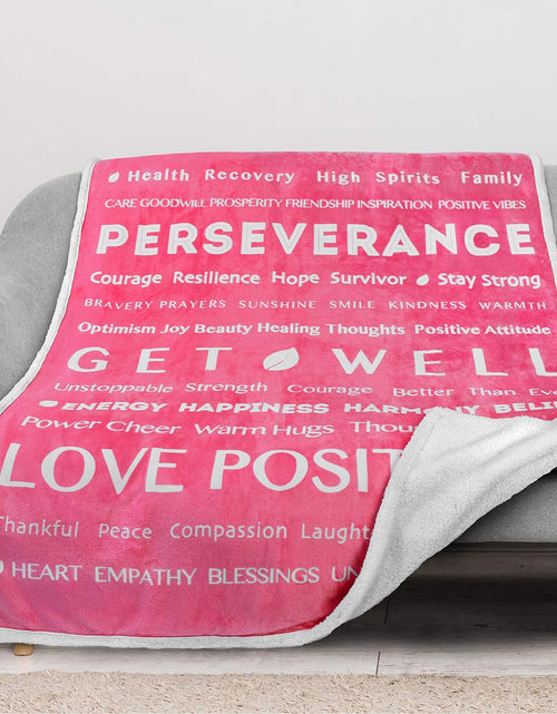 Load image into Gallery viewer, Healing Blanket, Get Well Soon Gift, Soft Hug Compassion Sherpa Throw Blanket for Women Men, Comfort Caring Inspirational Patient Blanket, Positive Thoughts Prayer Throw, Pink
