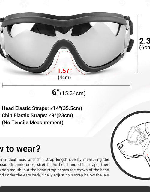 Load image into Gallery viewer, Dog Goggles Large Breed, Large Dog Sunglasses Eye Protection for Dogs Windproof Goggles for Medium Large Dog Riding Biking Driving, Black
