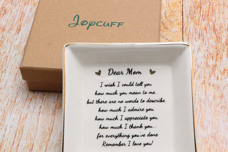 Gifts for Mom Birthday Unique from Daughter Ring Trinket Dish Tray Jewelry Ring Holder Mother'S Day Thanksgiving Day Christmas Gifts for Mama Mother
