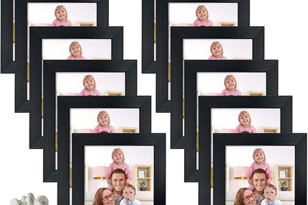 12 Pack 3.5X5 Black Picture Frame Bulk Set for Desktop Display or Wall Mounting