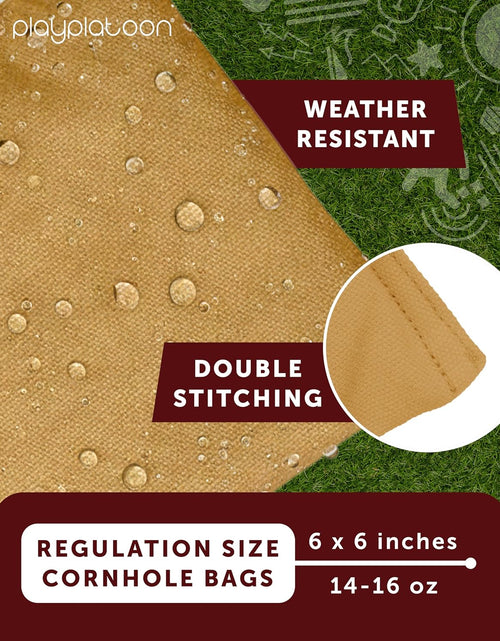 Load image into Gallery viewer, Premium Weather Resistant Duckcloth Cornhole Bags - Set of 8 Bean Bags for Corn Hole Game - Regulation Size &amp; Weight
