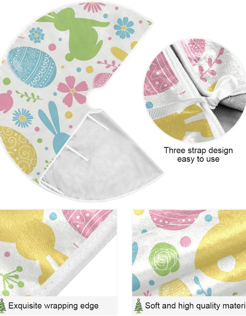 Load image into Gallery viewer, Easter Tree Skirt Easter Bunny Christmas Tree Skirt for Easter Day Holiday Party Home Decoration 36 Inch
