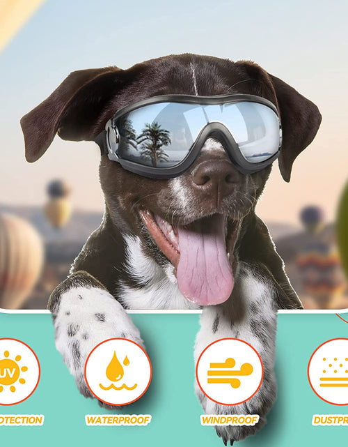 Load image into Gallery viewer, Dog Goggles Large Breed, Large Dog Sunglasses Eye Protection for Dogs Windproof Goggles for Medium Large Dog Riding Biking Driving, Black
