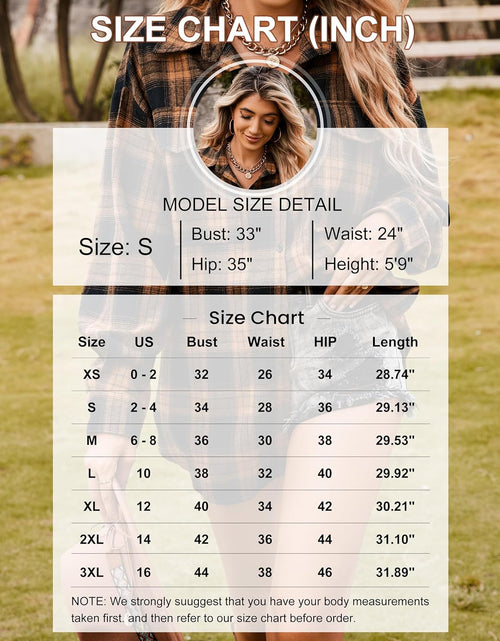 Load image into Gallery viewer, Women'S Button down Flannel Shirts Plaid Shacket Long Sleeve Collared Business Casual Tops Work Blouses
