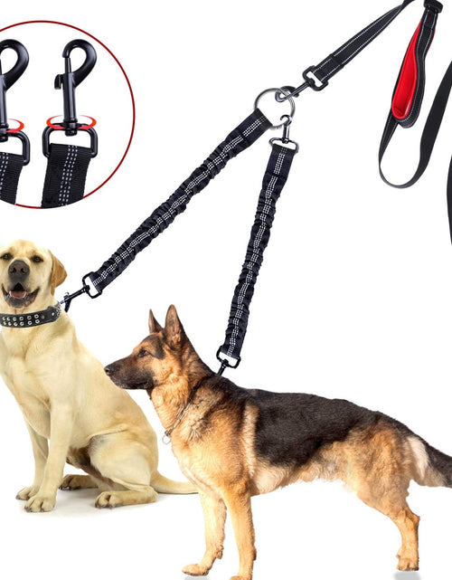 Load image into Gallery viewer, Dual Dog Leash, Double Dog Leash, 360° Swivel No Tangle Dog Walking Leash for 2 Dogs up to 200Lbs, Comfortable Adjustable Dual Padded Handles
