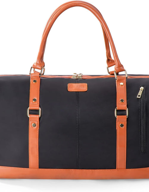 Load image into Gallery viewer, Duffle Bag Smooth Nylon Leather Weekender Overnight Travel Carry on Bag

