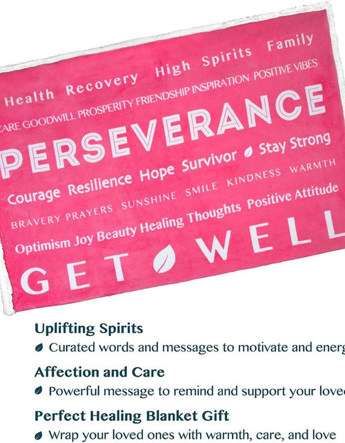 Load image into Gallery viewer, Healing Blanket, Get Well Soon Gift, Soft Hug Compassion Sherpa Throw Blanket for Women Men, Comfort Caring Inspirational Patient Blanket, Positive Thoughts Prayer Throw, Pink

