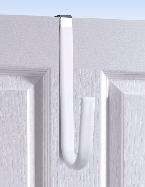 Load image into Gallery viewer, Over Door Hook White - 4Pack Soft Rubber Surface Design to Prevent Article Scratches,Single Door Hook for Bathroom,Kitchen,Bedroom,Cubicle,Shower Room Hanging Towel,Clothes,Pants,Shoe Bag,Coat
