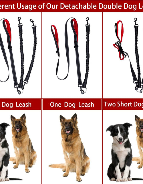 Load image into Gallery viewer, Dual Dog Leash, Double Dog Leash, 360° Swivel No Tangle Dog Walking Leash for 2 Dogs up to 200Lbs, Comfortable Adjustable Dual Padded Handles

