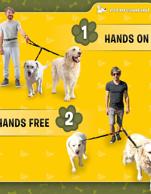 Load image into Gallery viewer, Exquisite Double Dog Leash for Large Dogs | Hands Free Dog Leash 2 Dogs | Waist Dog Leash for Large Dogs | Two Dog Leash for Large Dogs | Leash for Big Dogs | Hands Free Running Dog Leash
