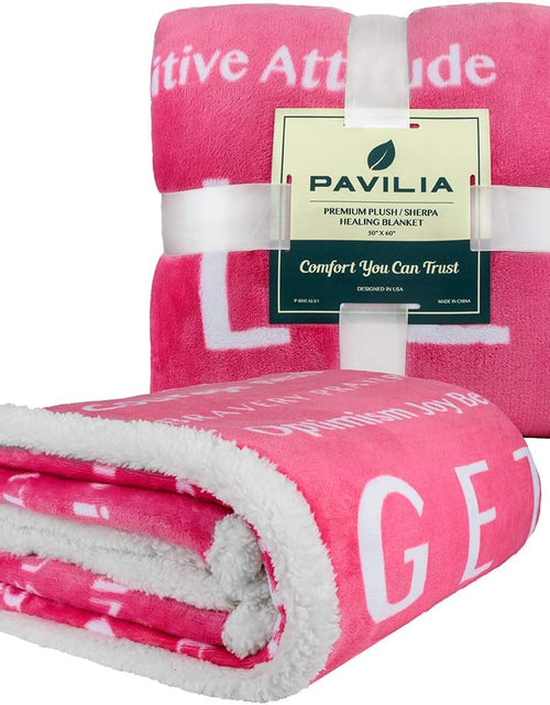 Load image into Gallery viewer, Healing Blanket, Get Well Soon Gift, Soft Hug Compassion Sherpa Throw Blanket for Women Men, Comfort Caring Inspirational Patient Blanket, Positive Thoughts Prayer Throw, Pink
