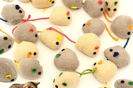 20 Pcs Cat Toys, Catnip Mice, Cat Mouse Toys, Catnip Cat Toys, Interactive Play for Cat, Puppy, Kitty, Kitten (Grey)