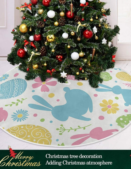 Load image into Gallery viewer, Easter Tree Skirt Easter Bunny Christmas Tree Skirt for Easter Day Holiday Party Home Decoration 36 Inch
