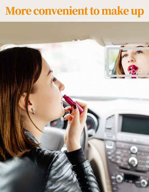 Load image into Gallery viewer, Car Sun Visor Vanity Mirror with Lights, Rechargeable Car Makeup Mirror Accessories, Birthday Gifts for Women Girl, 3 Light Modes, Dimmable Touch Led Screen, Universal for Car Truck
