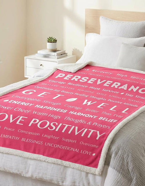 Load image into Gallery viewer, Healing Blanket, Get Well Soon Gift, Soft Hug Compassion Sherpa Throw Blanket for Women Men, Comfort Caring Inspirational Patient Blanket, Positive Thoughts Prayer Throw, Pink
