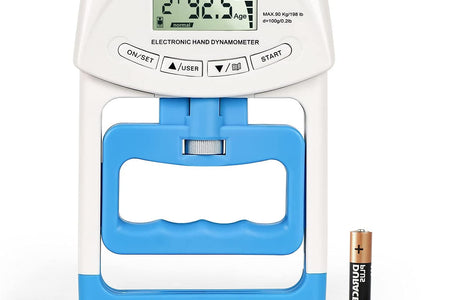 Hand Dynamometer Grip Strength Trainer - Electronic Hand Grip Strength Tester Grip Strengthener Hand Exerciser Meter Digital Hand Grip Training Gauge 198Lbs / 90Kgs