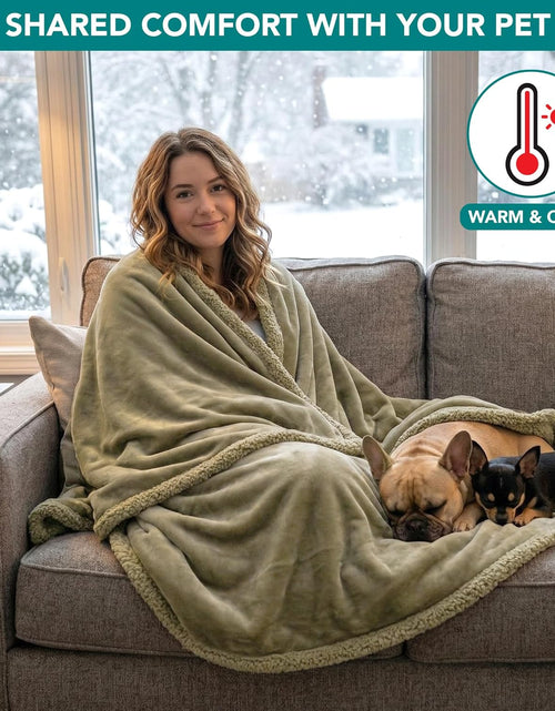 Load image into Gallery viewer, Waterproof Dog Blanket for Bed, Couch, Sofa | Waterproof Dog Bed Cover for Large Dogs, Puppies | Sherpa Fleece Pet Blanket Furniture Protector | Reversible Microfiber
