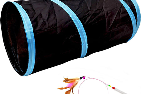 Cat Tunnel for Indoor Cats Interactive, Rabbit Tunnel Toys, Pet Toys Play Tunnels for Cats Kittens Rabbits Puppies Crinkle Collapsible