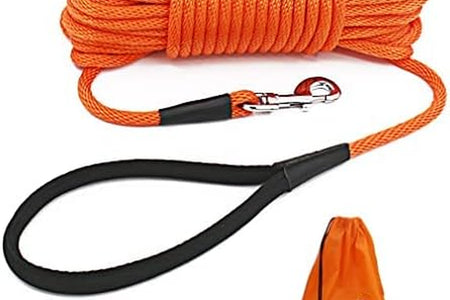 Check Cord Dog Leash Long Lead Training Tracking Line Comfortable Handle Heavy Duty Puppy Rope 10Ft 15Ft 30Ft 50Ft for Small Medium Large Dog