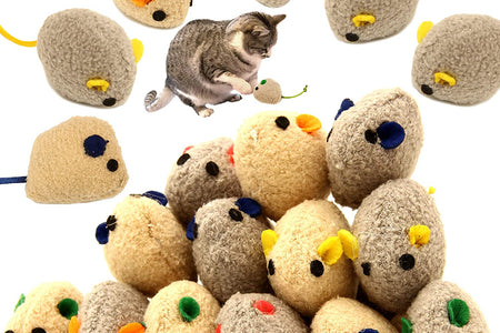 20 Pcs Cat Toys, Catnip Mice, Cat Mouse Toys, Catnip Cat Toys, Interactive Play for Cat, Puppy, Kitty, Kitten (Grey)