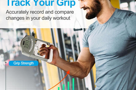 Hand Dynamometer Grip Strength Trainer - Electronic Hand Grip Strength Tester Grip Strengthener Hand Exerciser Meter Digital Hand Grip Training Gauge 198Lbs / 90Kgs