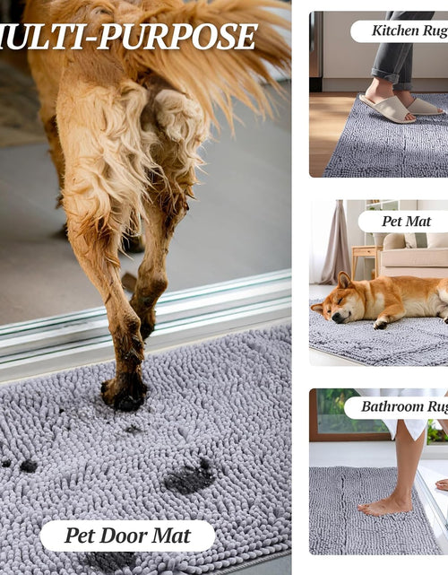 Load image into Gallery viewer, Dog Door Mat Absorpmax Dog Rug for Muddy Paw, Mat for Muddy Paw Door Indoor Floor Entryway, Waterproof Washable &amp; Water Absorbent Dirt Trapper, 31" × 20", Beige

