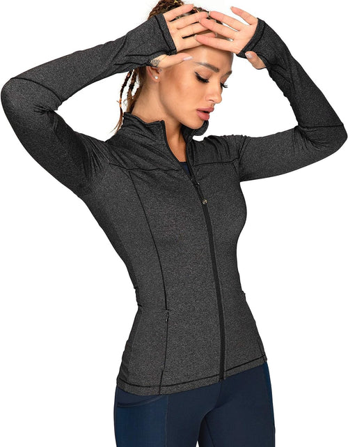 Load image into Gallery viewer, QUEENIEKE Running Jackets for Women, Cottony-Soft Full Zip Slim Fit Athletic Workout Jacket with Pockets
