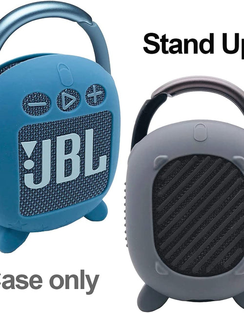 Load image into Gallery viewer, Silicone Cover Case for JBL Clip 4 Portable Bluetooth Speaker, Protective Carrying Case for JBL Clip 4 Portable Bluetooth Speaker Stand up Holder (Grey)
