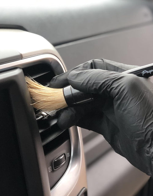 Load image into Gallery viewer, Premium Car Detailing Brush Set - Professional 3 Pack Kit Detail Brushes with Soft Boars Hair Bristles for Auto Interior &amp; Exterior - for Cleaning Leather Seats, Air Vents, Wheels &amp; Emblems
