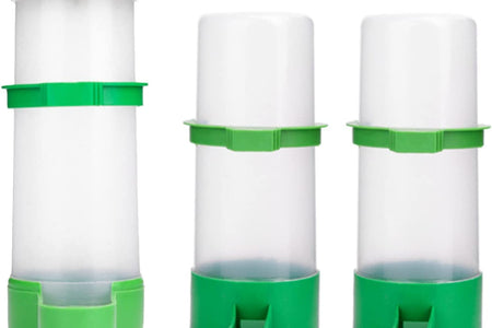 Bird Feeder, Bird Water Dispenser for Cage,  2PCS Automatic Bird Water Feeder with 1PCS Food Feeder for Cage Pet Parrot Budgie Lovebirds Cockatiel (2Pcs 90Ml + 1Pcs 150Ml)
