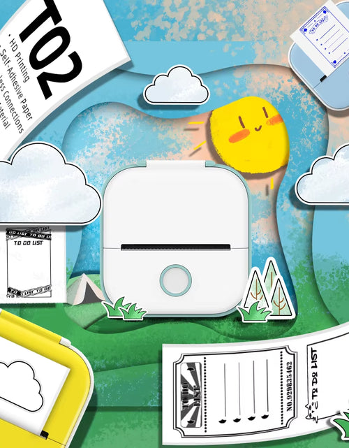Load image into Gallery viewer, T02 Portable Printer Phomemo Mini Sticker Printer Self-Adhesive Labels Inkless Sticker Printer for Journal, Notes, Photo, DIY
