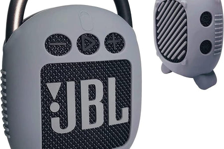Silicone Cover Case for JBL Clip 4 Portable Bluetooth Speaker, Protective Carrying Case for JBL Clip 4 Portable Bluetooth Speaker Stand up Holder (Grey)