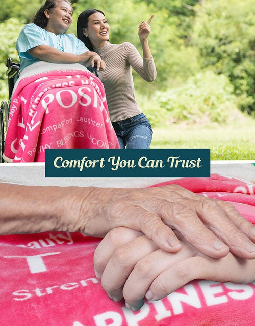Load image into Gallery viewer, Healing Blanket, Get Well Soon Gift, Soft Hug Compassion Sherpa Throw Blanket for Women Men, Comfort Caring Inspirational Patient Blanket, Positive Thoughts Prayer Throw, Pink
