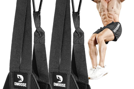 Hanging Ab Straps for Pull up Bar & Core Strength Training - Soft Padded Exercise Straps for Ab Swing & Leg Raises, Hang Bar Strap with 2 Steel Carabiners - Abs Equipment for Home & Gym