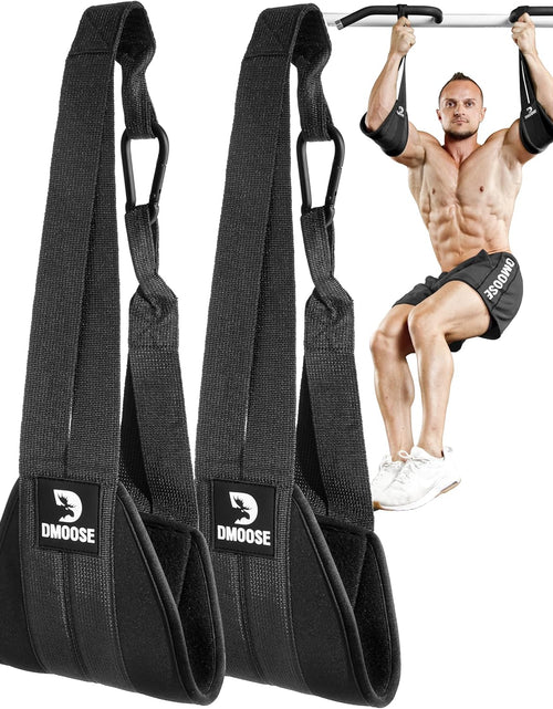 Load image into Gallery viewer, Hanging Ab Straps for Pull up Bar &amp; Core Strength Training - Soft Padded Exercise Straps for Ab Swing &amp; Leg Raises, Hang Bar Strap with 2 Steel Carabiners - Abs Equipment for Home &amp; Gym
