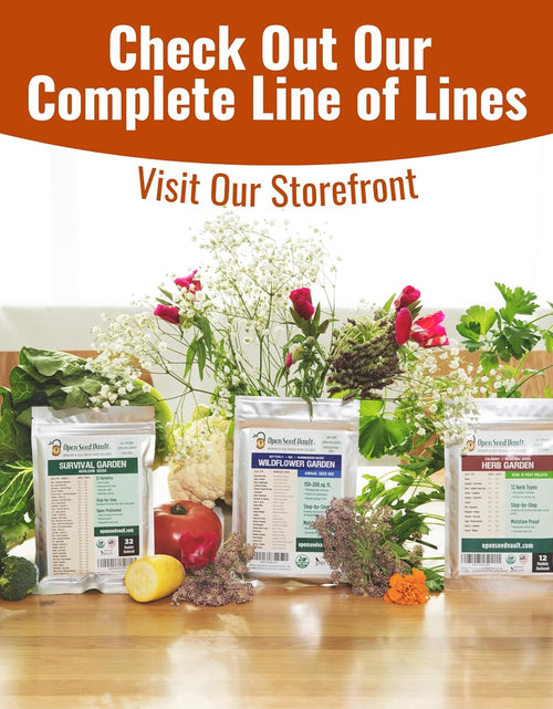 Load image into Gallery viewer, 15,000 Non GMO Heirloom Vegetable Seeds for Planting Vegetables and Fruits (32 Variety Pack) - Gardening Seed Starter Kit, Survival Gear Food, Gardening Gifts, Prepper Supplies

