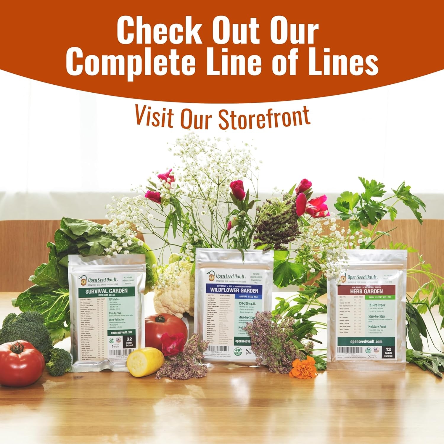 15,000 Non GMO Heirloom Vegetable Seeds for Planting Vegetables and Fruits (32 Variety Pack) - Gardening Seed Starter Kit, Survival Gear Food, Gardening Gifts, Prepper Supplies