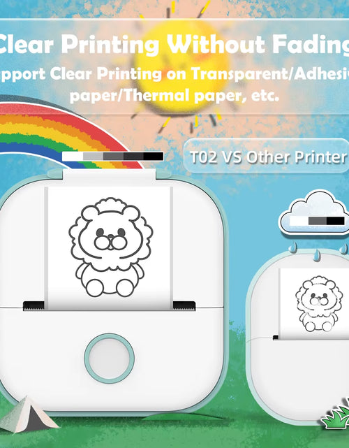 Load image into Gallery viewer, T02 Portable Printer Phomemo Mini Sticker Printer Self-Adhesive Labels Inkless Sticker Printer for Journal, Notes, Photo, DIY

