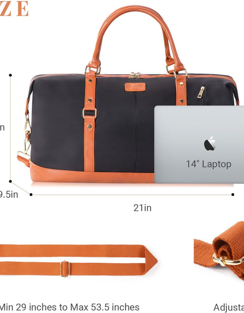 Load image into Gallery viewer, Duffle Bag Smooth Nylon Leather Weekender Overnight Travel Carry on Bag
