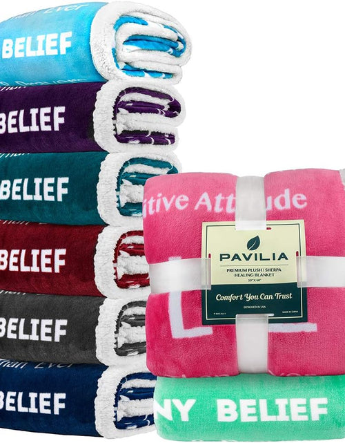 Load image into Gallery viewer, Healing Blanket, Get Well Soon Gift, Soft Hug Compassion Sherpa Throw Blanket for Women Men, Comfort Caring Inspirational Patient Blanket, Positive Thoughts Prayer Throw, Pink
