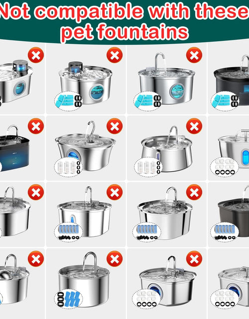 Load image into Gallery viewer, Cat Water Fountain Filters,16 Pack Cat Fountain Replacement Filters for Stainless Steel 67Oz/2L Adjustable Water Flow Pet Water Fountain,Dog Water Fountain (8+8 Pack)
