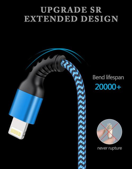 Load image into Gallery viewer, Rapid Charging Iphone Cable, Apple MFI Certified Extension Charging USB Wire, Long Braided Data Sync Transfer Power Line for Iphone 14 13 12 11 Pro Max/10/Xs/Xr/Se, USB to Lightning Cord 10FT | 2Pcs
