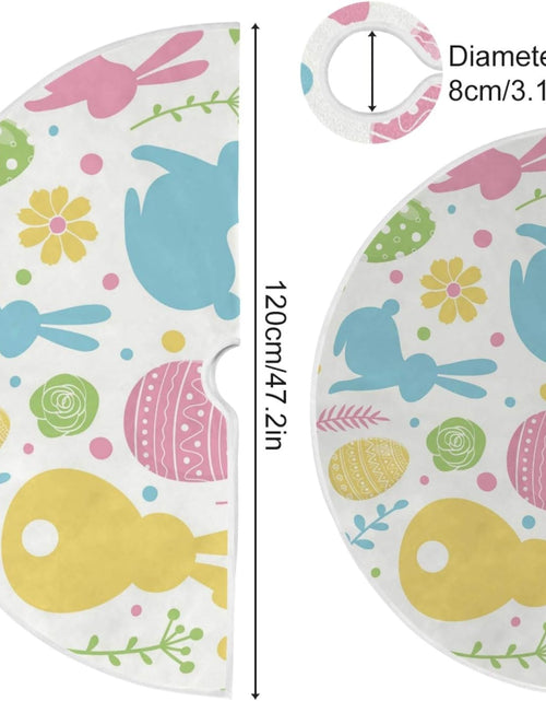 Load image into Gallery viewer, Easter Tree Skirt Easter Bunny Christmas Tree Skirt for Easter Day Holiday Party Home Decoration 36 Inch

