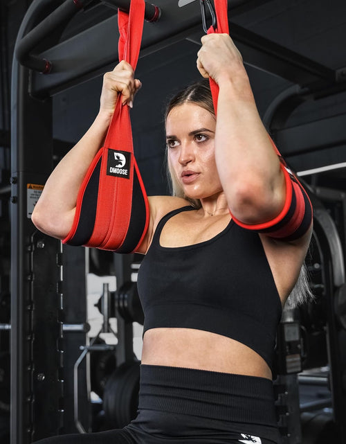 Load image into Gallery viewer, Hanging Ab Straps for Pull up Bar &amp; Core Strength Training - Soft Padded Exercise Straps for Ab Swing &amp; Leg Raises, Hang Bar Strap with 2 Steel Carabiners - Abs Equipment for Home &amp; Gym
