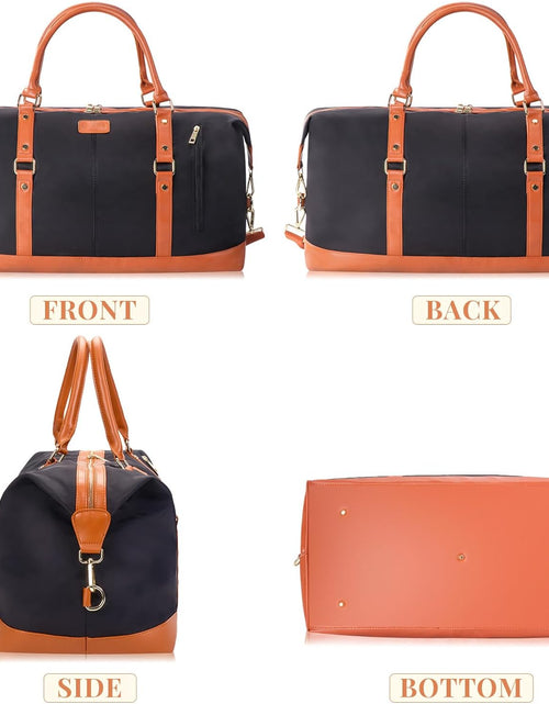 Load image into Gallery viewer, Duffle Bag Smooth Nylon Leather Weekender Overnight Travel Carry on Bag
