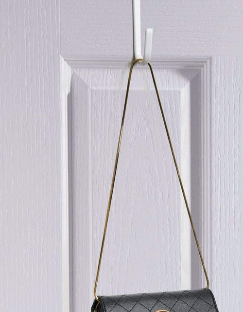 Load image into Gallery viewer, Over Door Hook White - 4Pack Soft Rubber Surface Design to Prevent Article Scratches,Single Door Hook for Bathroom,Kitchen,Bedroom,Cubicle,Shower Room Hanging Towel,Clothes,Pants,Shoe Bag,Coat
