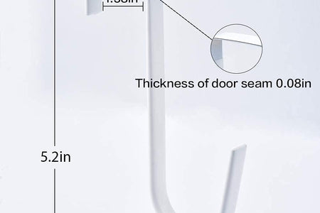 Over Door Hook White - 4Pack Soft Rubber Surface Design to Prevent Article Scratches,Single Door Hook for Bathroom,Kitchen,Bedroom,Cubicle,Shower Room Hanging Towel,Clothes,Pants,Shoe Bag,Coat